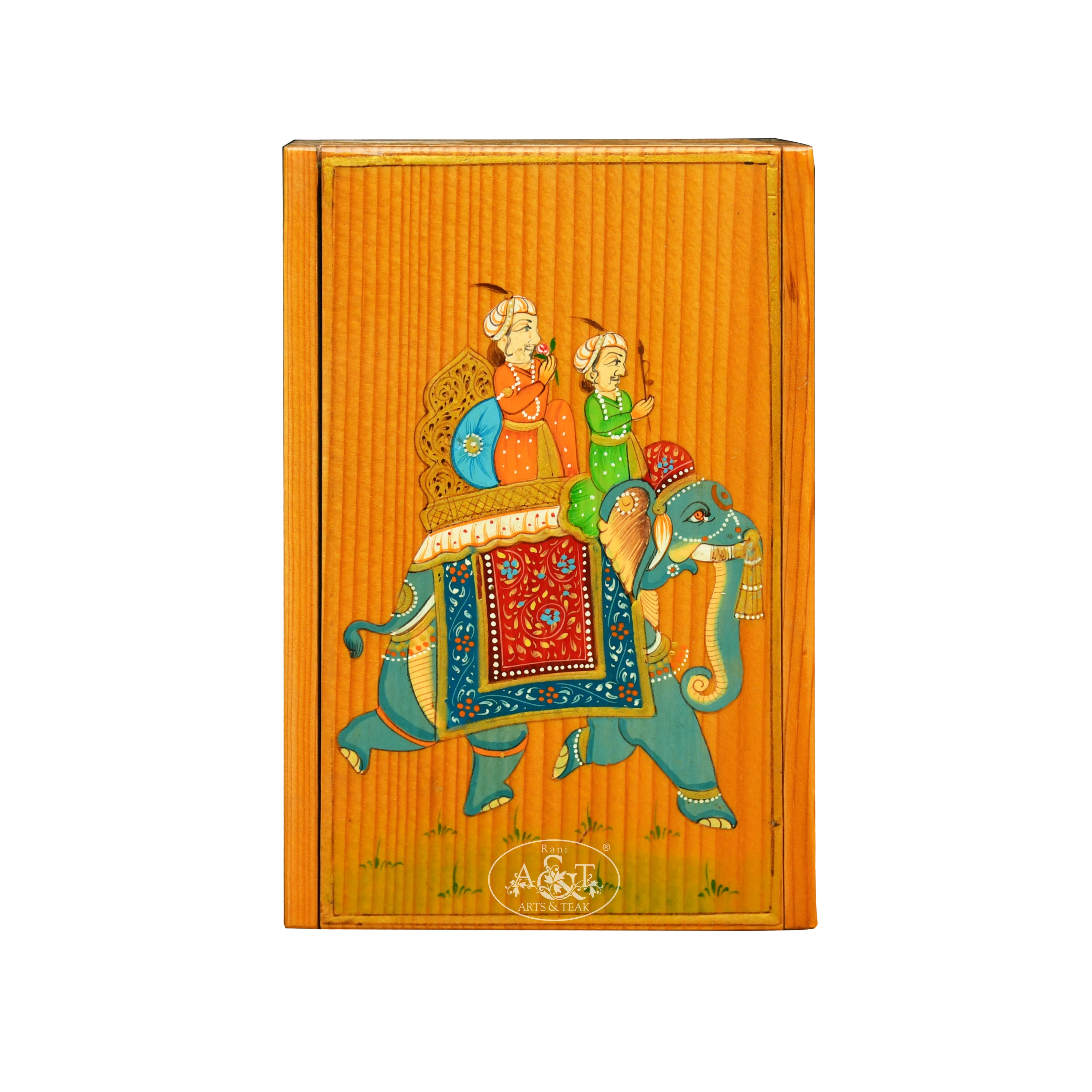 Elephant Riding Box Wooden Painted King Riding On Elephant Box - Rani Arts & Teak – RANI ...