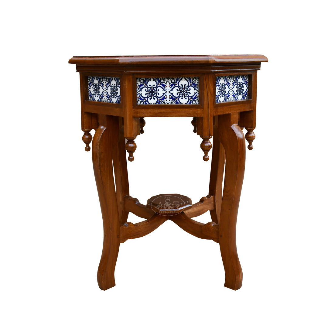 Hexagonal Side Table Made From Painted Reclaimed Teak Hexagonal Side Table Made From Painted Reclaimed Teak