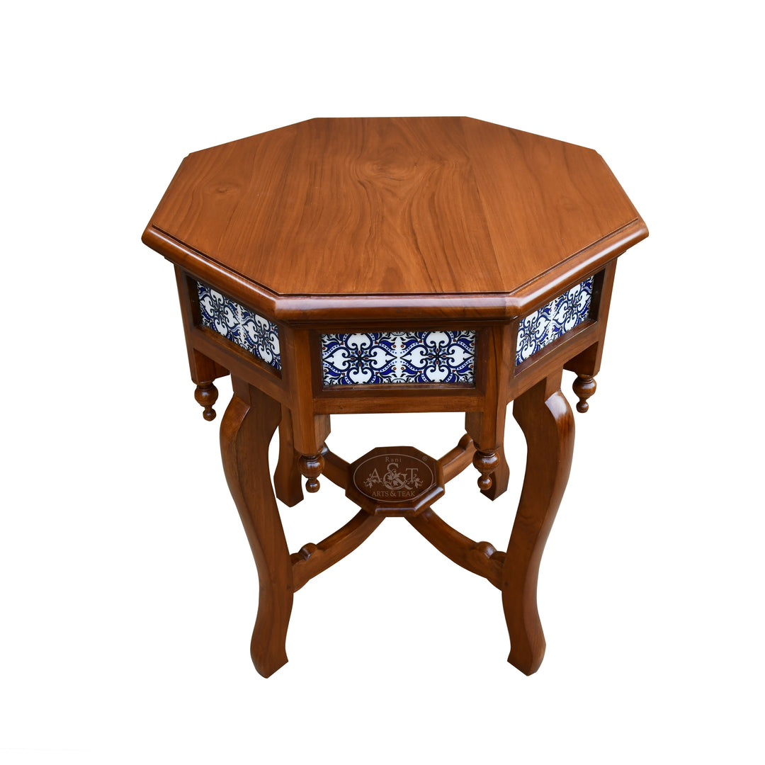 Hexagonal Side Table Made From Painted Reclaimed Teak Hexagonal Side Table Made From Painted Reclaimed Teak