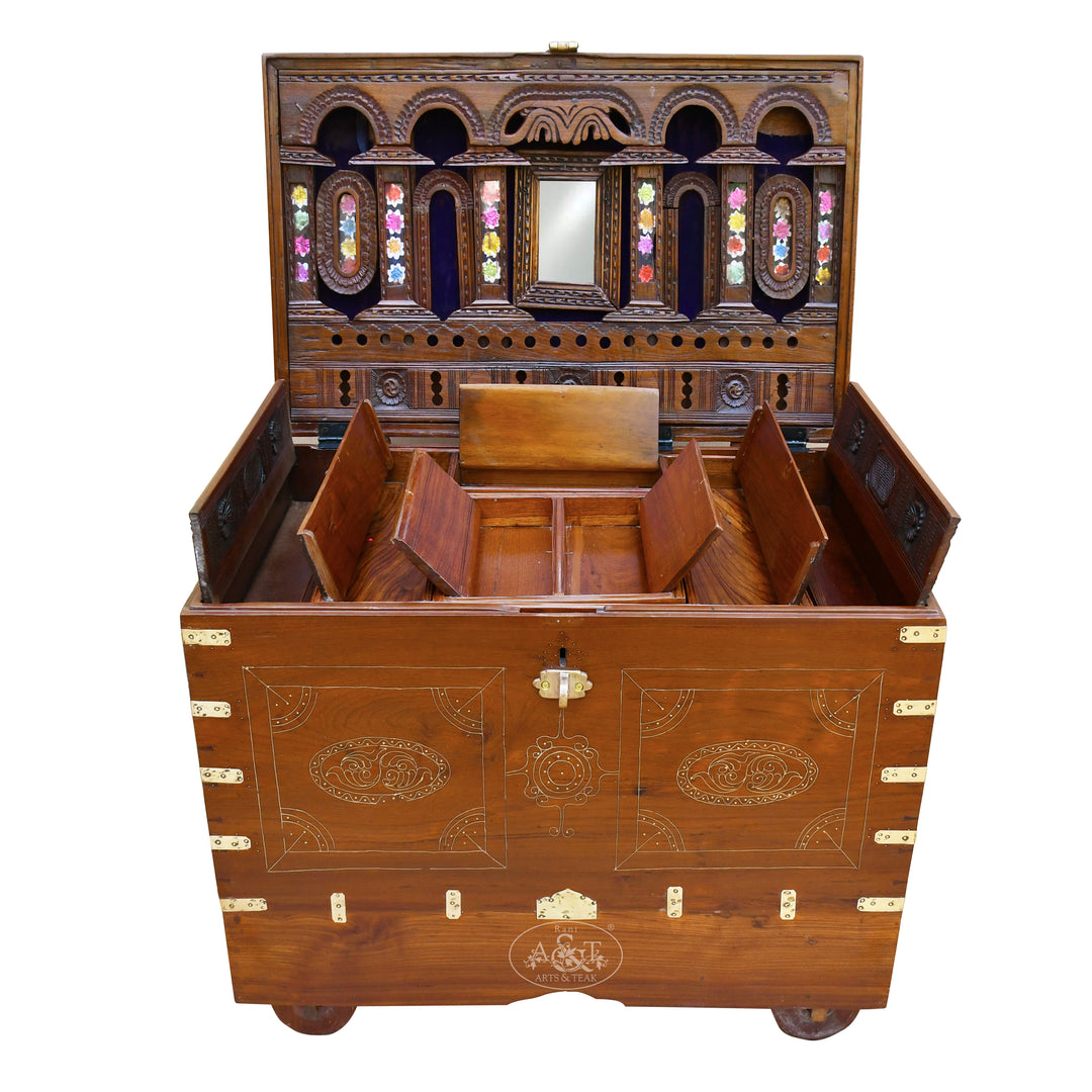 MANDALAY BRASS INLAID CHEST - III