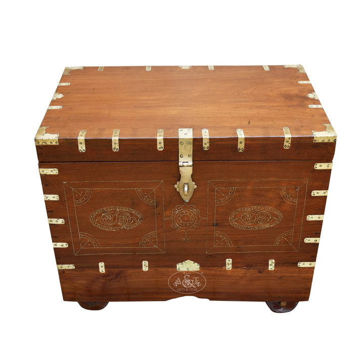 MANDALAY BRASS INLAID CHEST - III