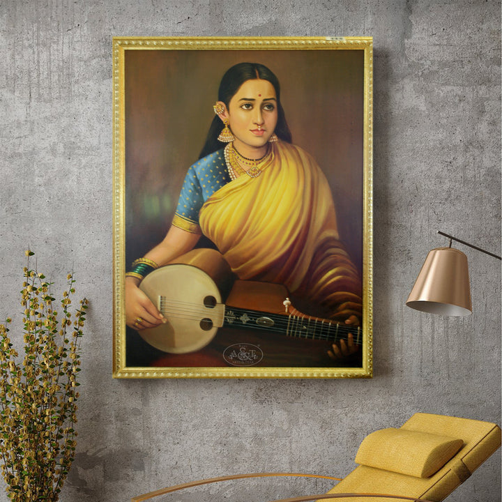 Lady with Swarbat -Ravi Varma Replica