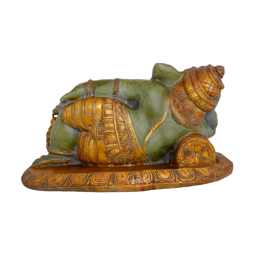 Brass Relaxing Ganesh With Mushak - Rani Arts & Teak – RANI ARTS & TEAK