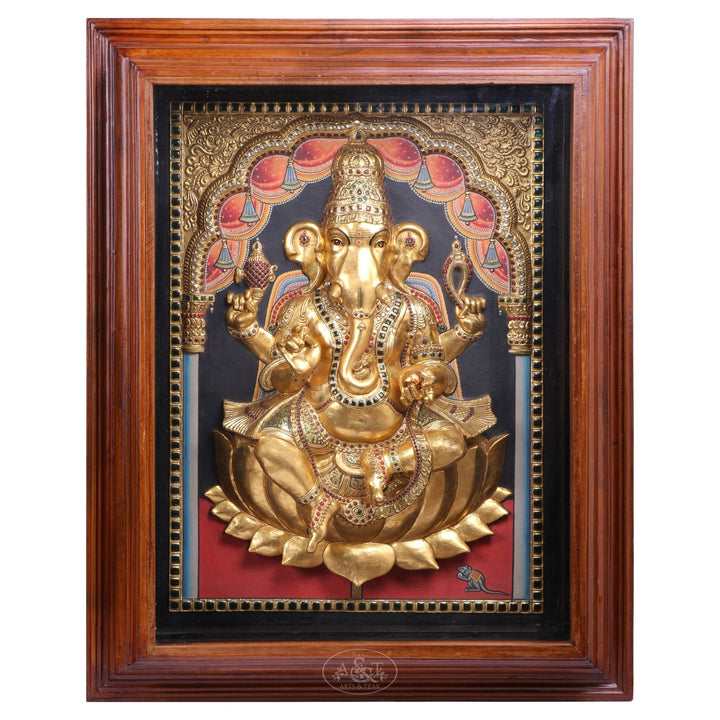 Tanjore Painting Ganesh Embossed
