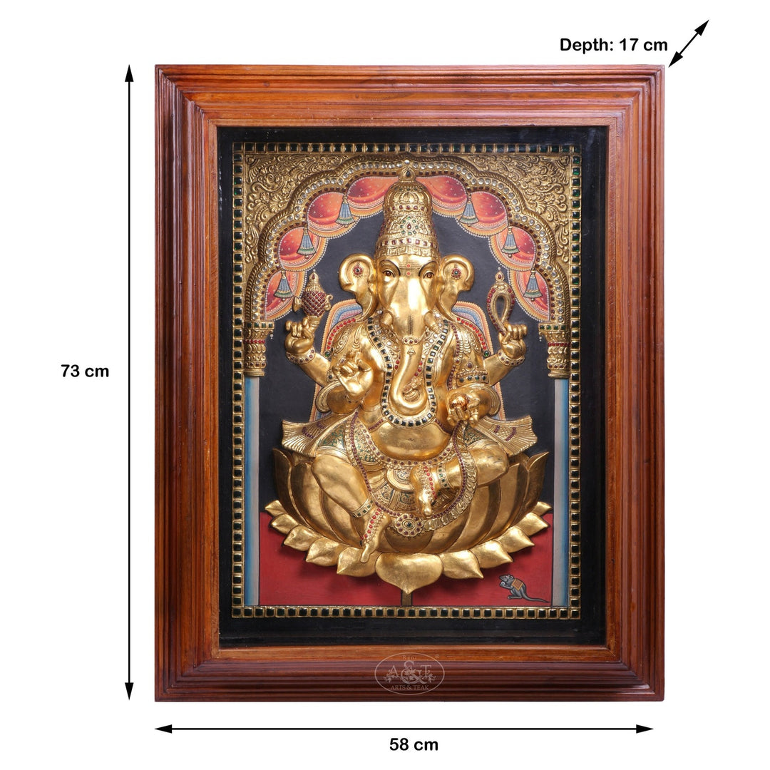 Tanjore Painting Ganesh Embossed