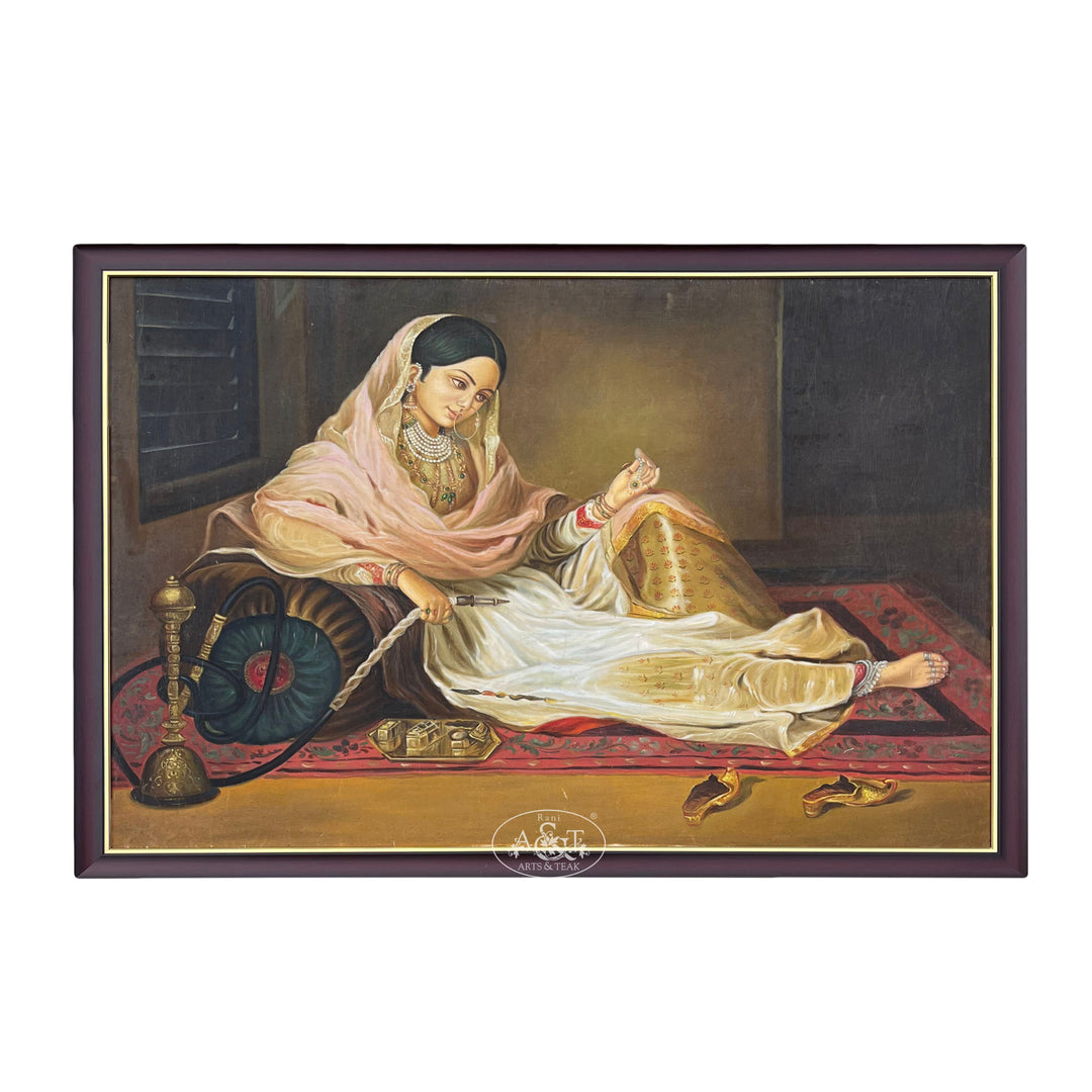 Royal Indian Woman Reclining With a Hookah