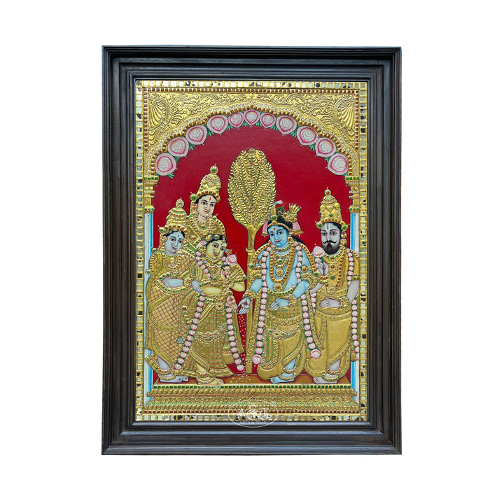 Tanjore Painting Krishna Marriage