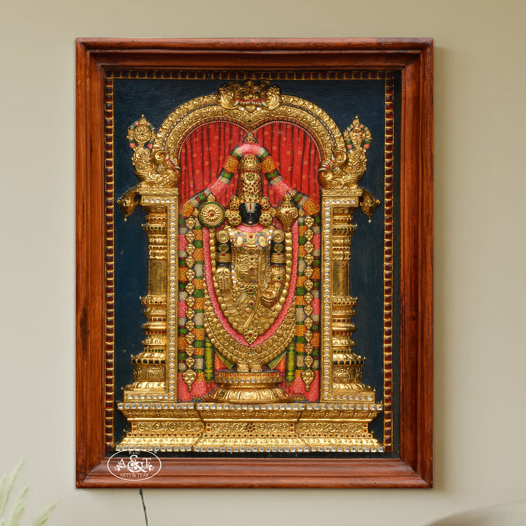 Tanjore Painting - Tirupathi Balaji (Embossed)
