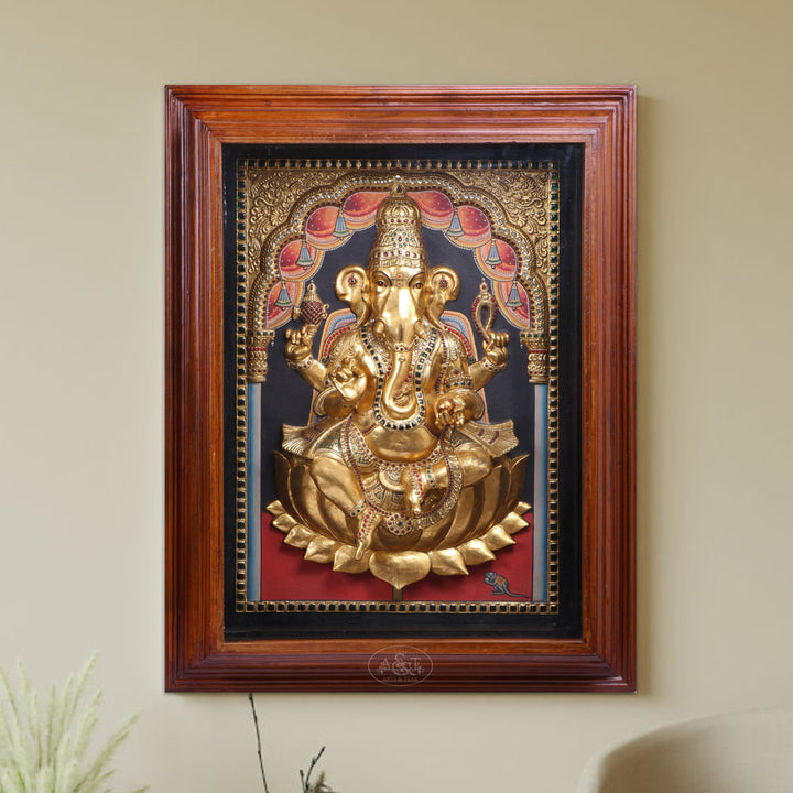 Tanjore Painting Ganesh Embossed
