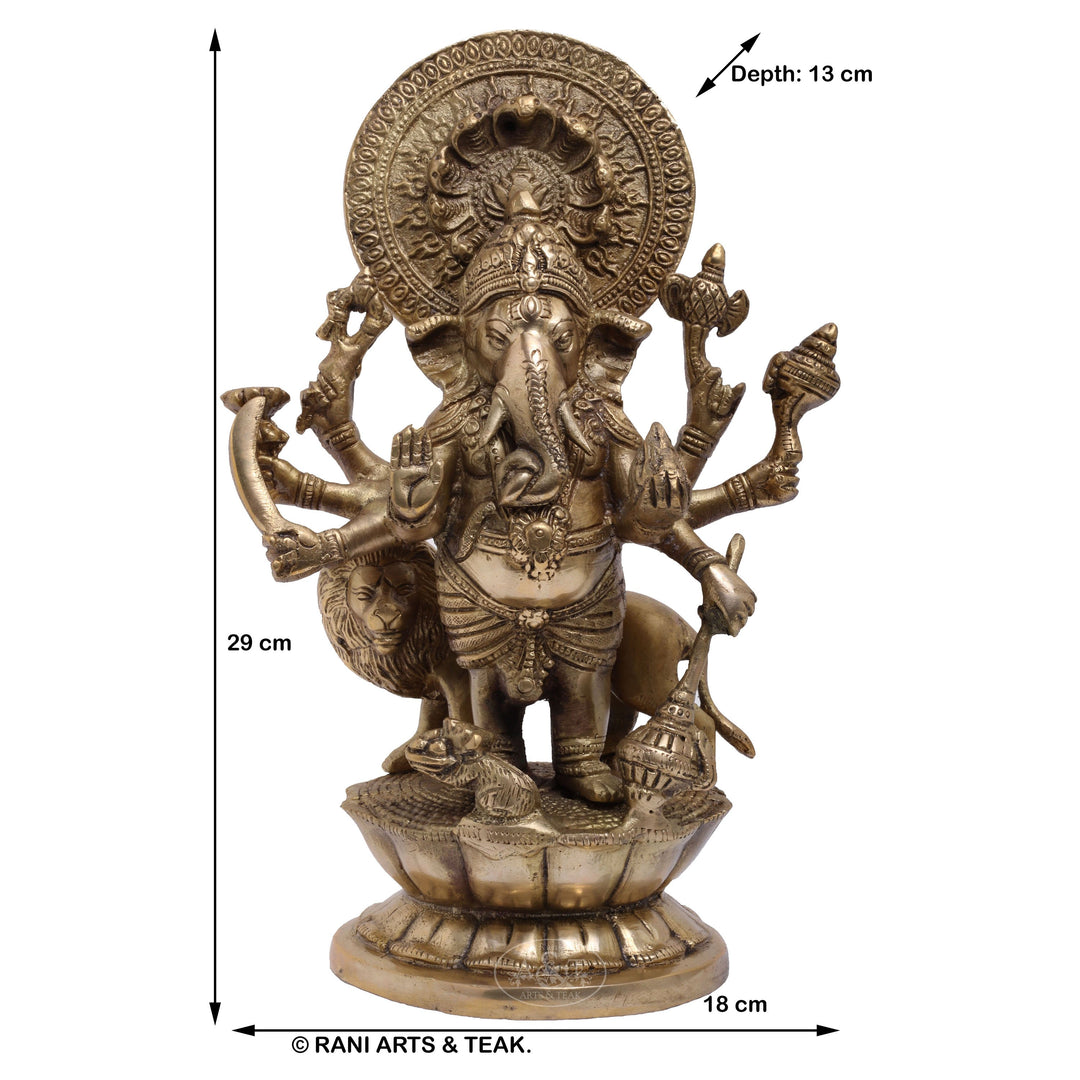 Brass Standing Ganesh (Drishti Ganapathi)