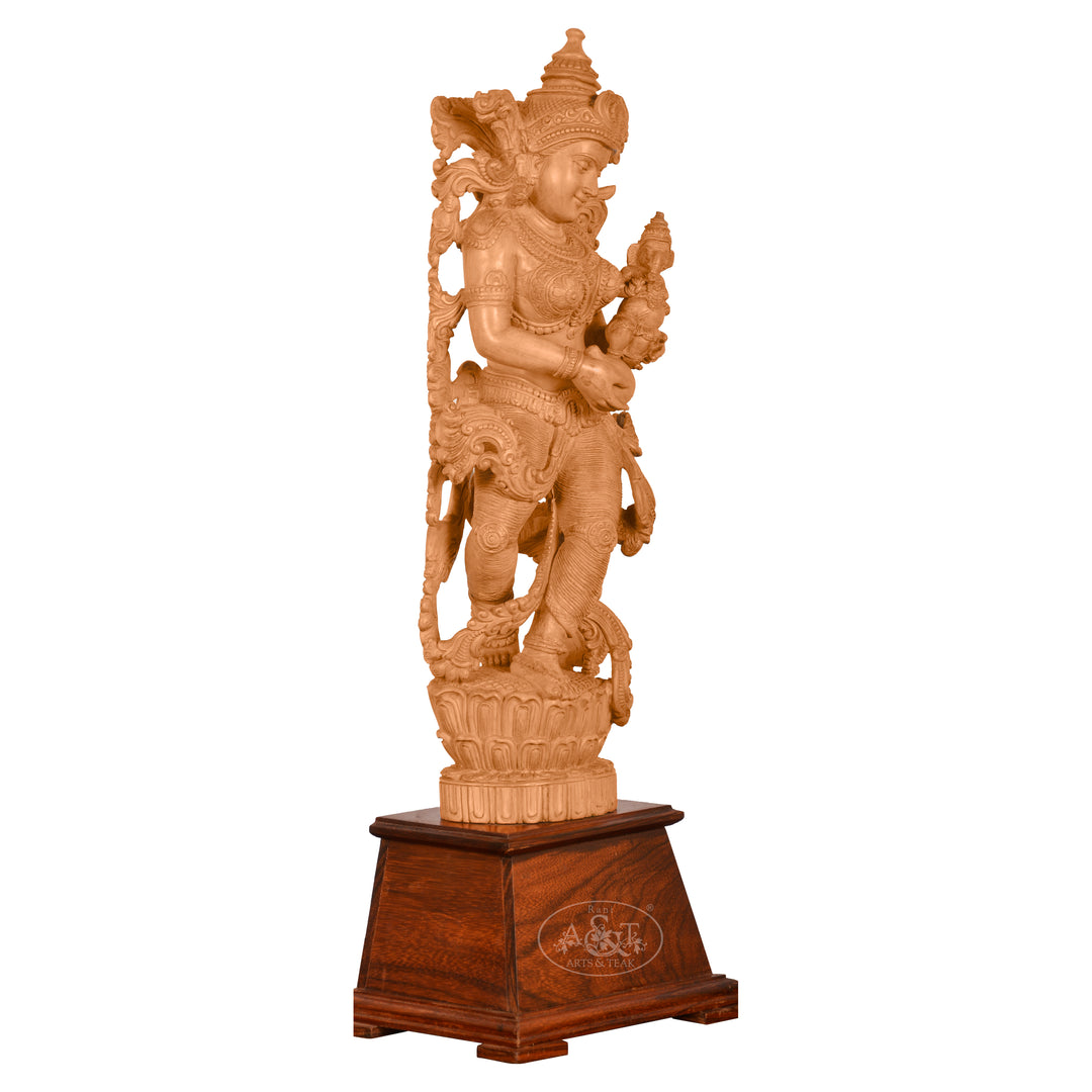 Sandal Wood Parvati with Baby Ganesh