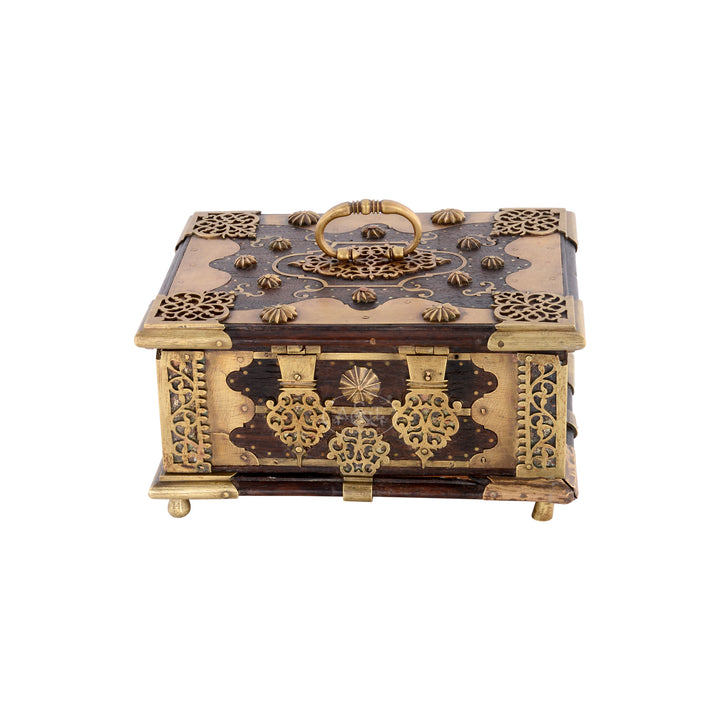 Rosewood Brass Fitted Jewellery Box