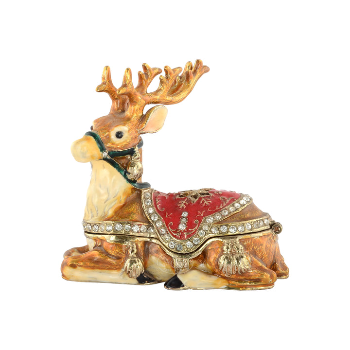 Brass Enamel Deer Wish Box
