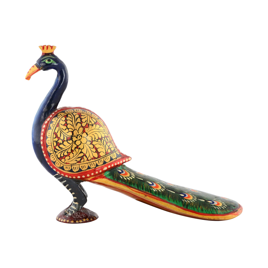 Wooden Painted Peacock