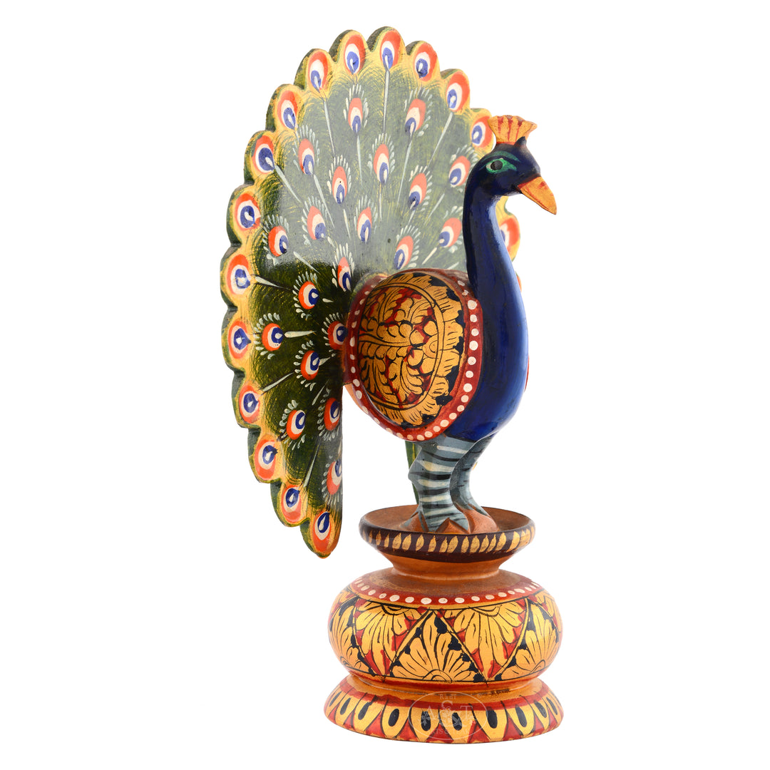 Wooden Dancing Peacock
