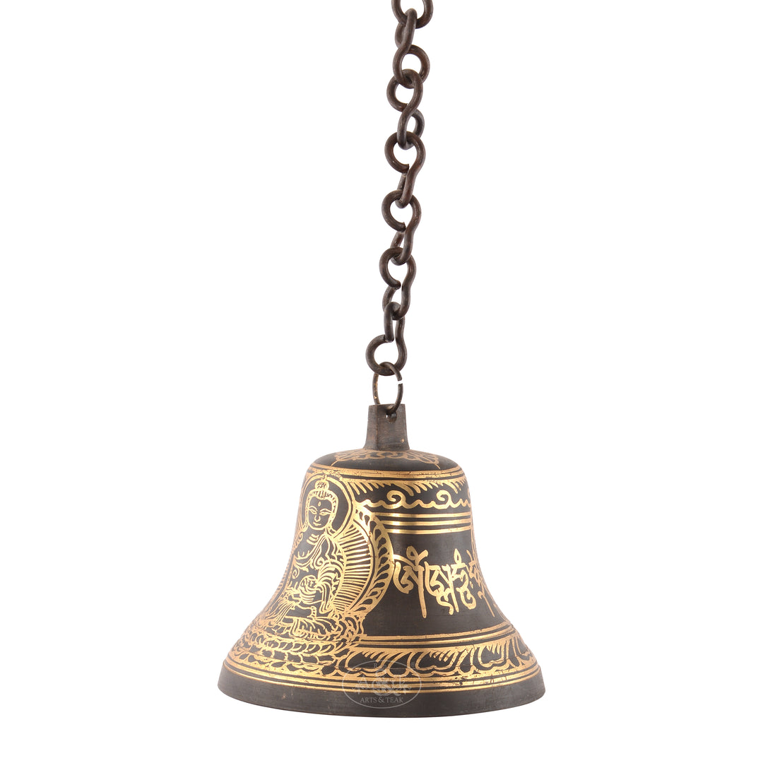 Brass Hanging Bell - Buddha