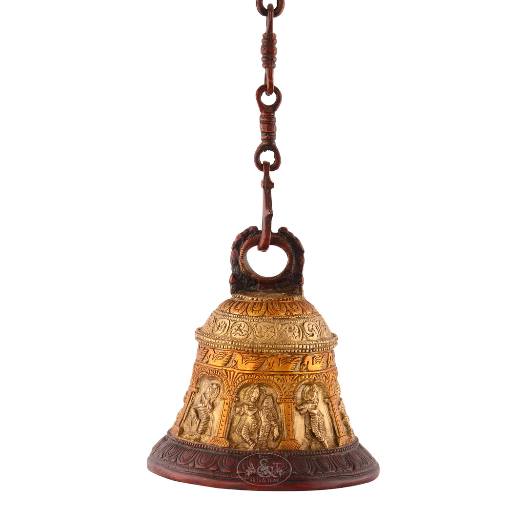 Brass Hanging Bell - Krishna