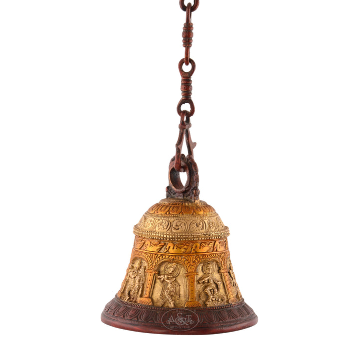 Brass Hanging Bell - Krishna