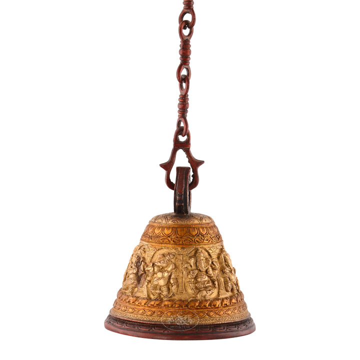 Brass Hanging Bell - Ganesh