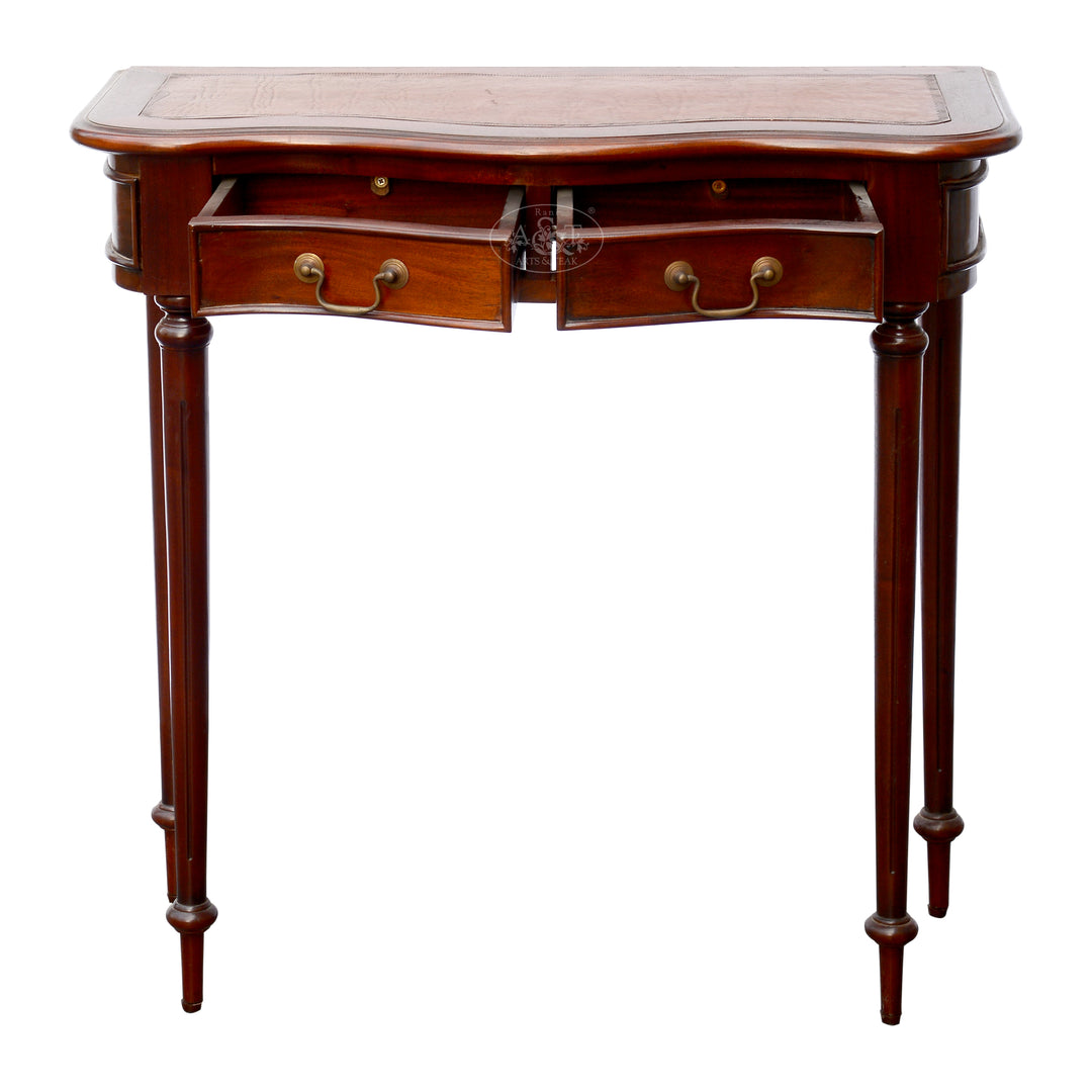Mahogany Console Fitted with Twin Drawers