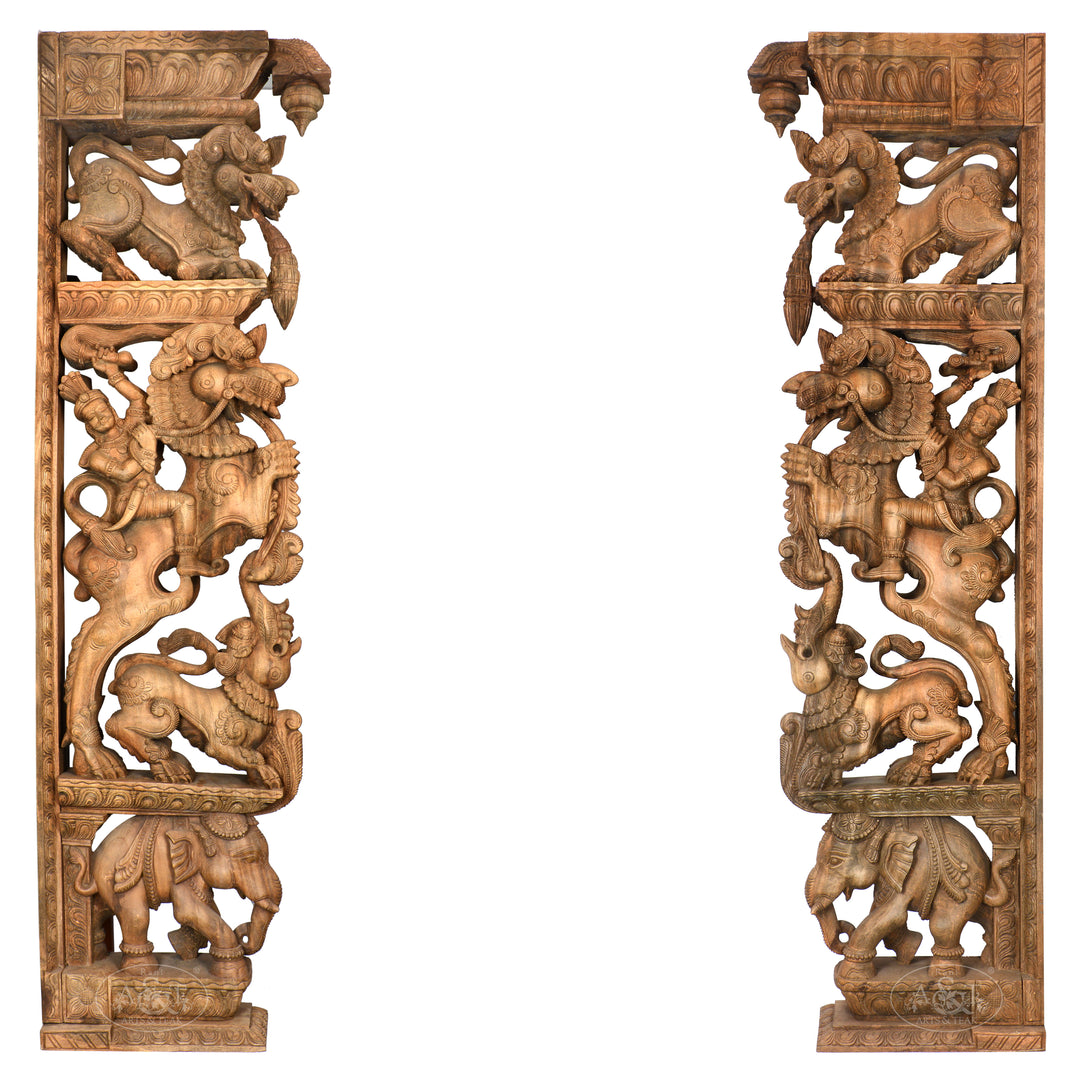 Wooden Yali Bracket ( Pair )