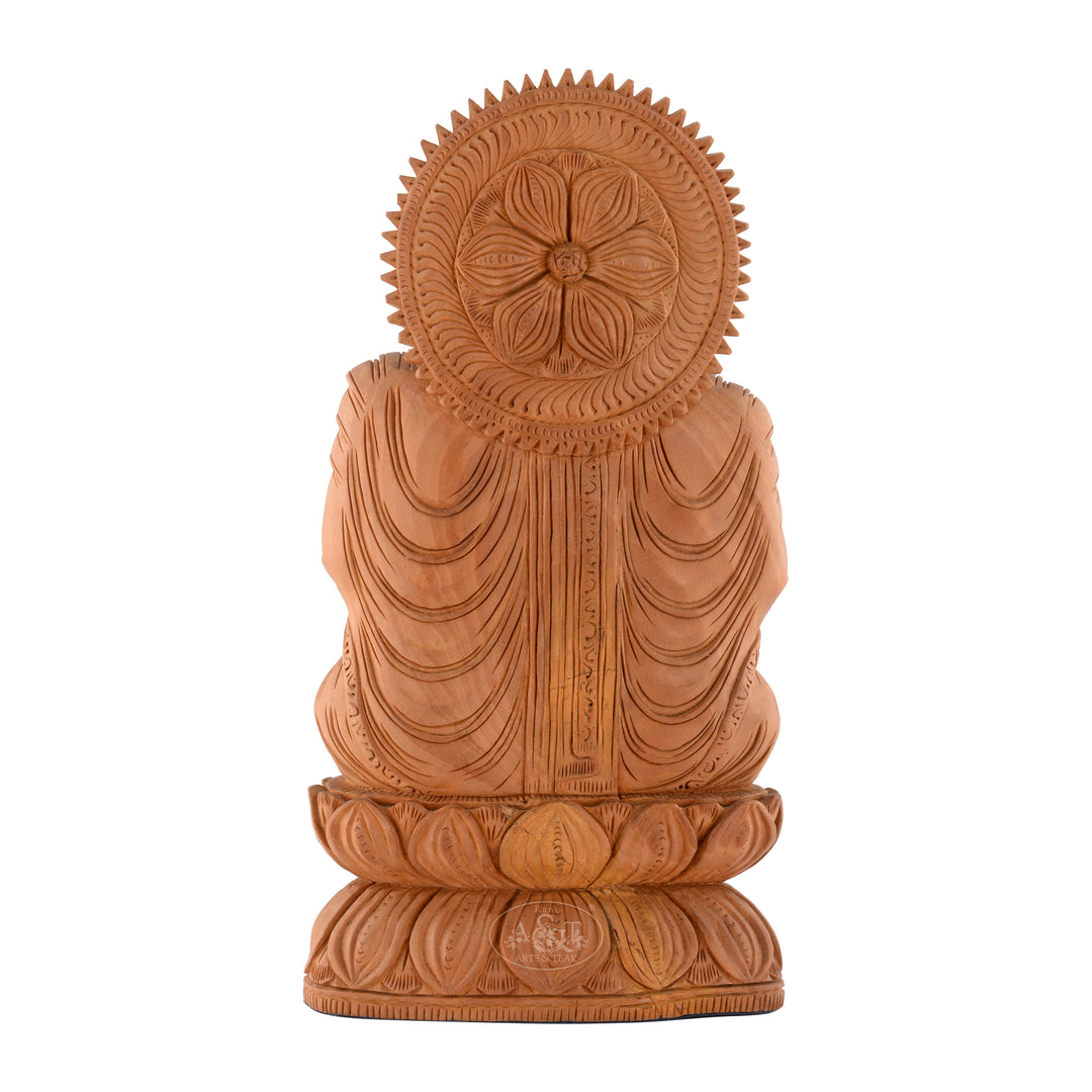 Wooden Buddha on Lotus