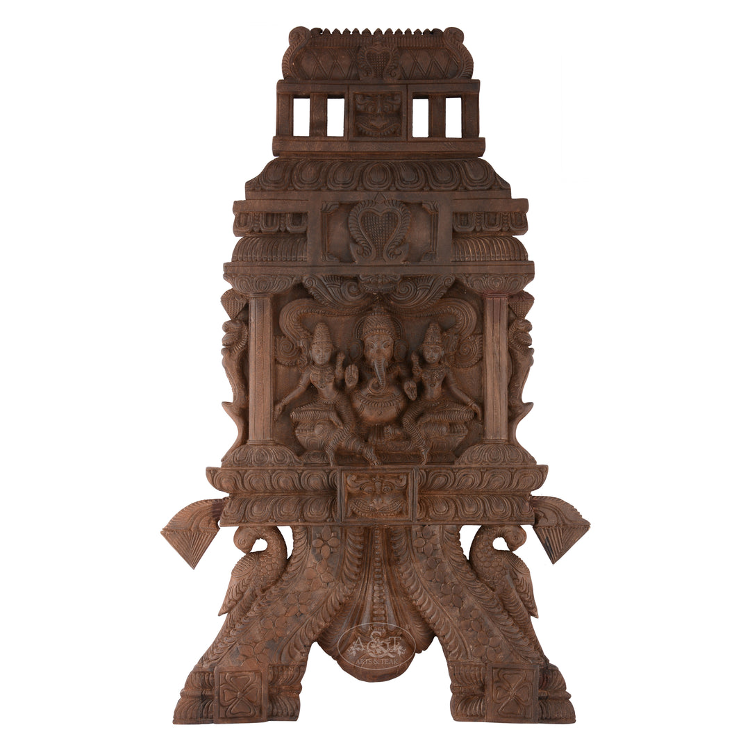 Wooden Wall Panel (Kavadi) - Riddhi Siddhi Ganesh