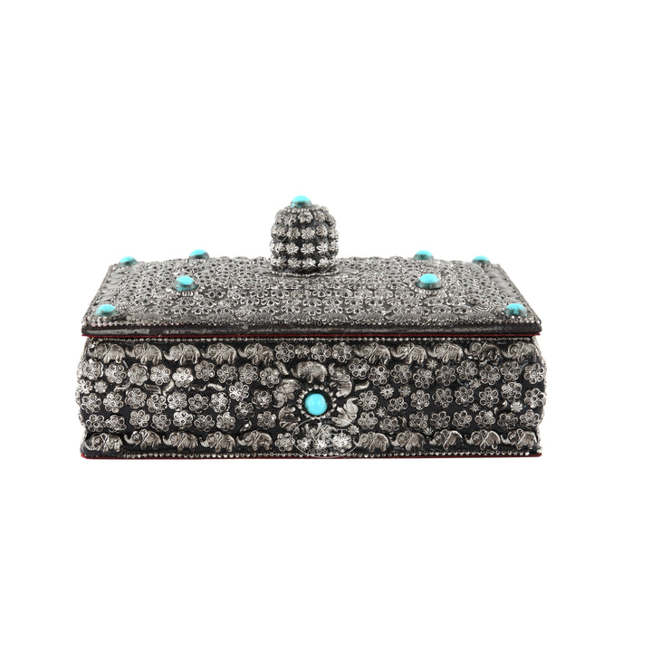 Wooden Jewellery Box with Metal Work