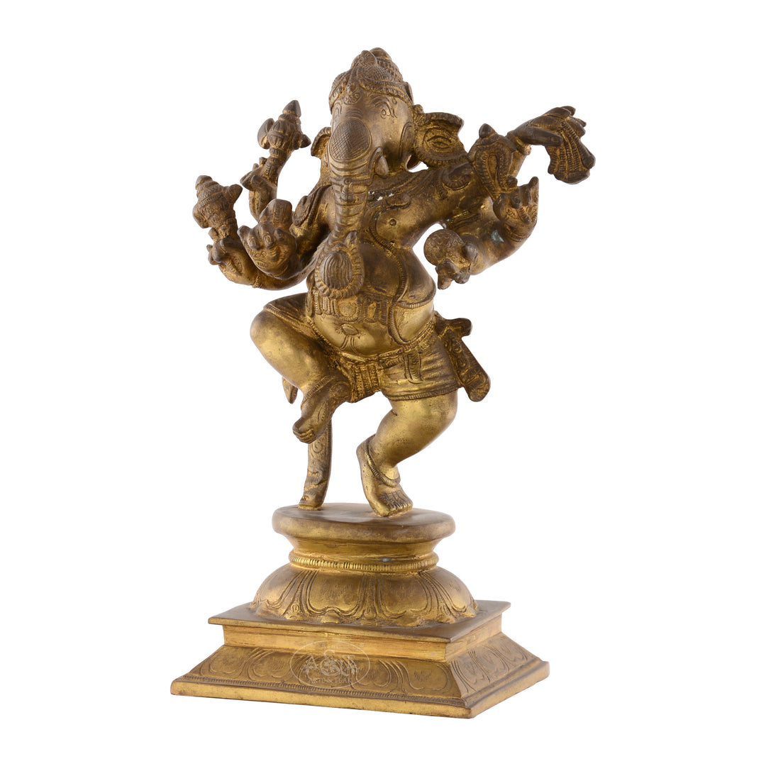 Ganesh Dancing brass statue - Rani Arts & Teak – RANI ARTS & TEAK