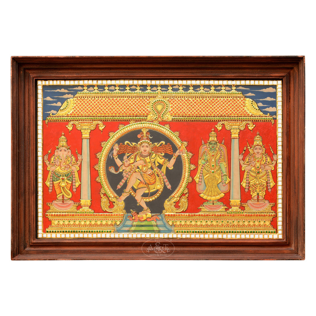 Tanjore Painting - Shiva Family