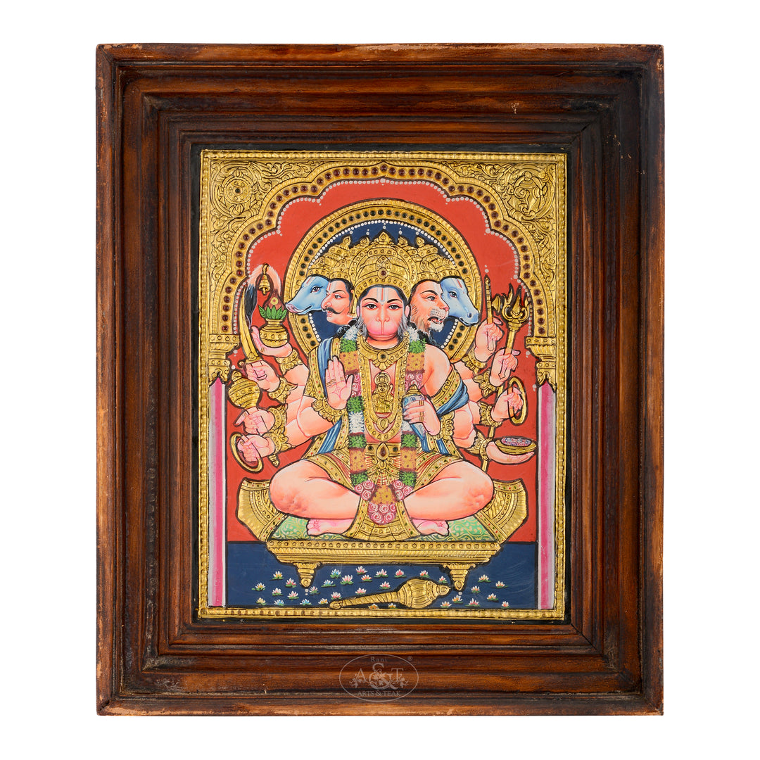 Tanjore Painting - Panchamuga Hanuman