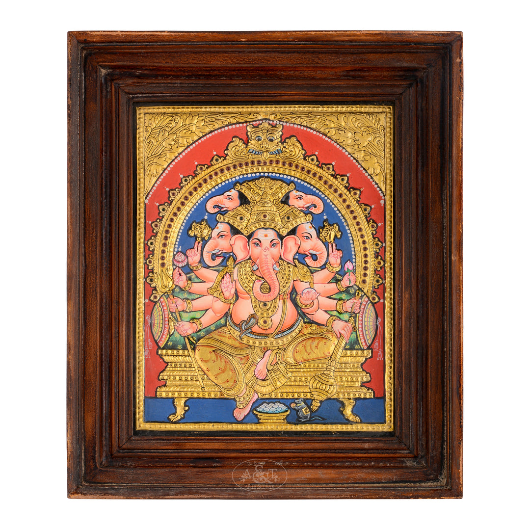 Tanjore Painting - Panchamuga Ganesh