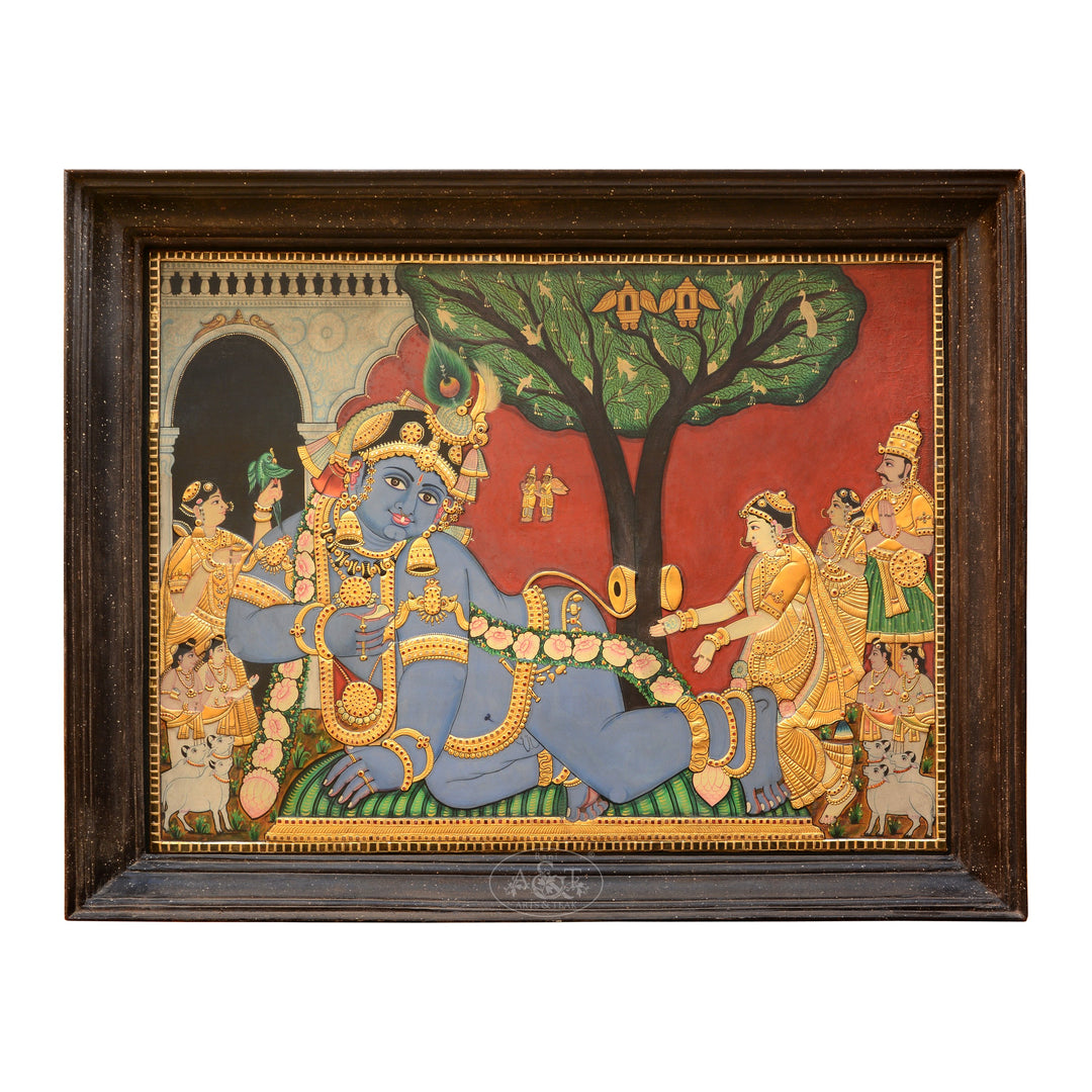 Tanjore Painting - Crawling Krishna