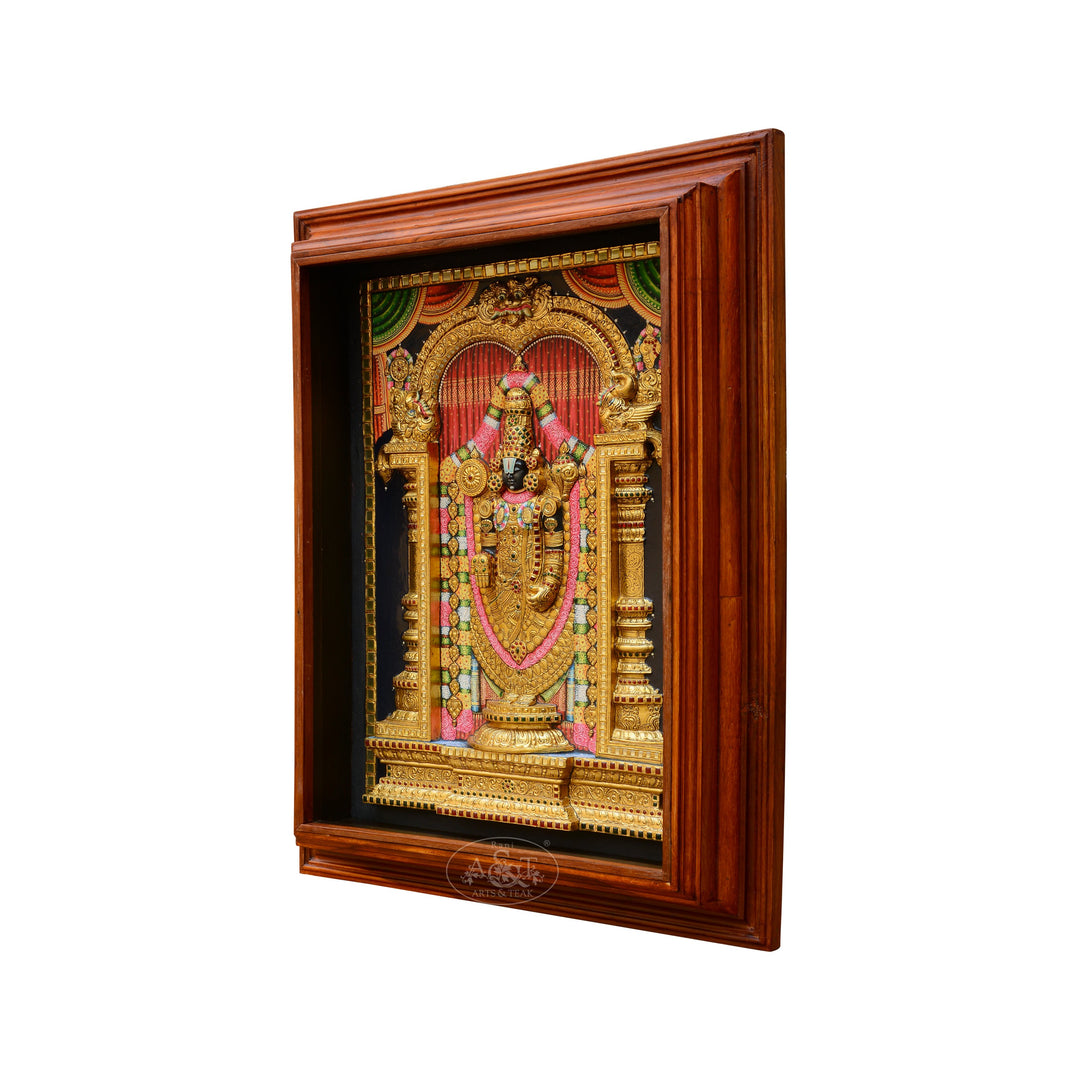 Tanjore Painting - Tirupathi Balaji (Embossed)