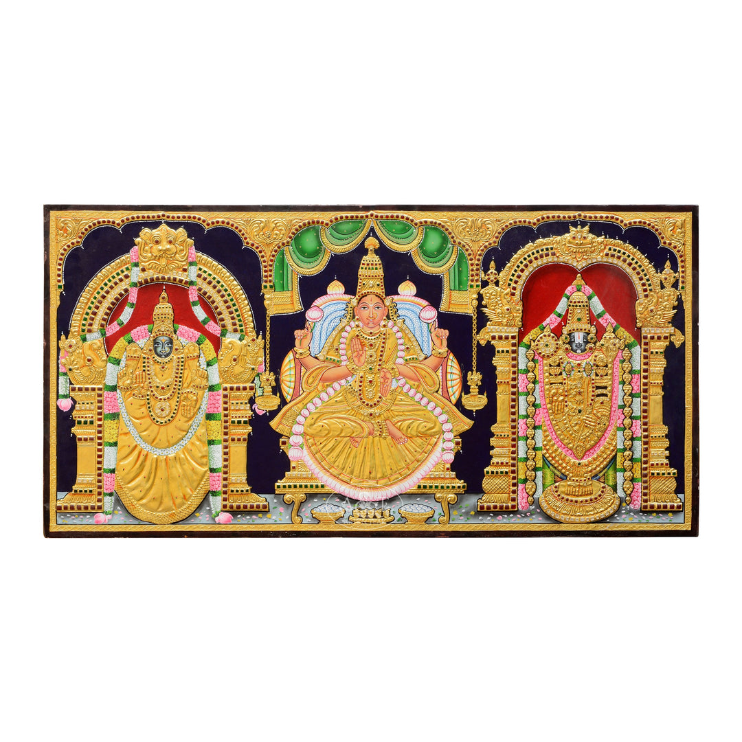Tanjore Painting - Tirupathi Balaji Thayar with Lakshmi