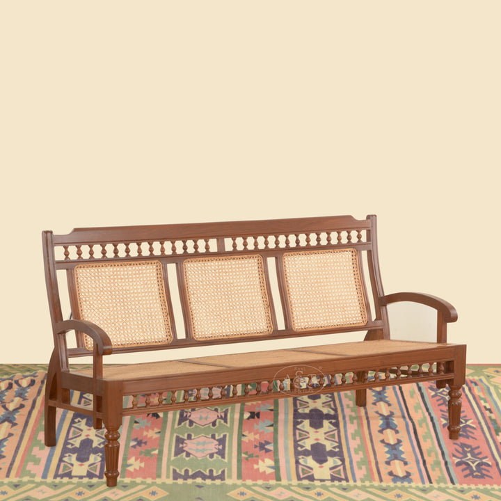 Teakwood Caned Sofa ( Set of 3 )