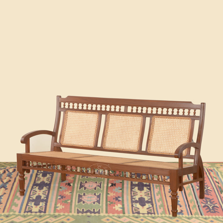 Teakwood Caned Sofa ( Set of 3 )