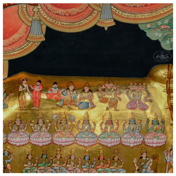 Tanjore Painting - Kamadhenu (Embossed)