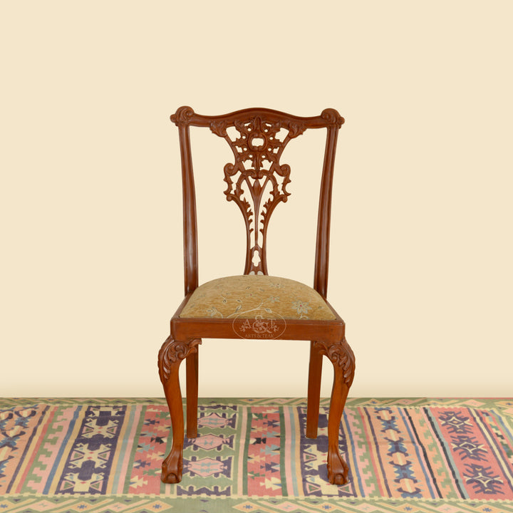 Teakwood Chippendale Arm less Chair