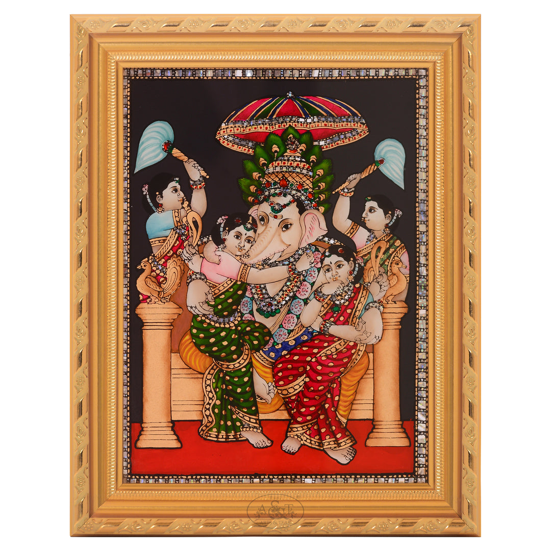 Glass Painting – Riddhi Siddhi Ganesh