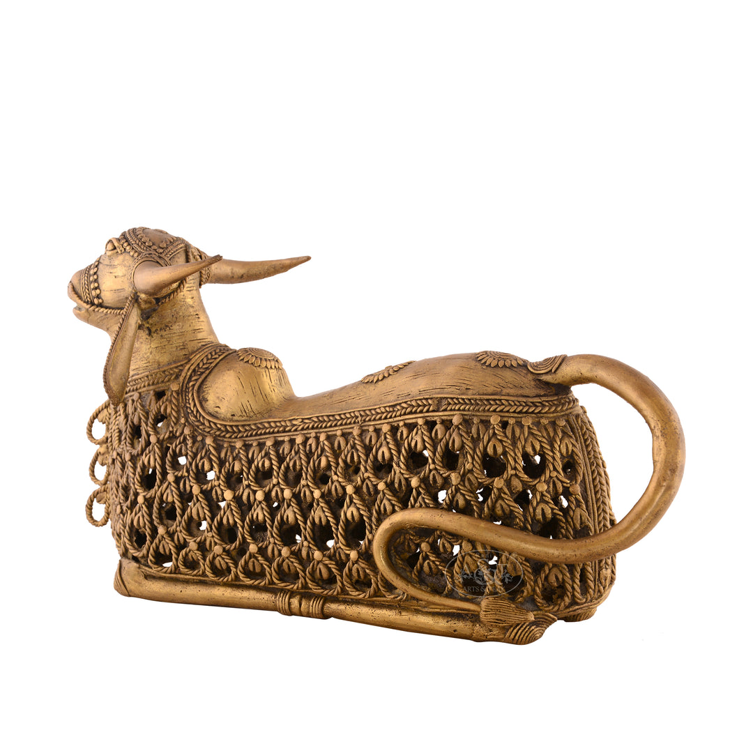 Bronze Tribal Nandhi ( Dokra ) - Rani Arts & Teak – RANI ARTS & TEAK