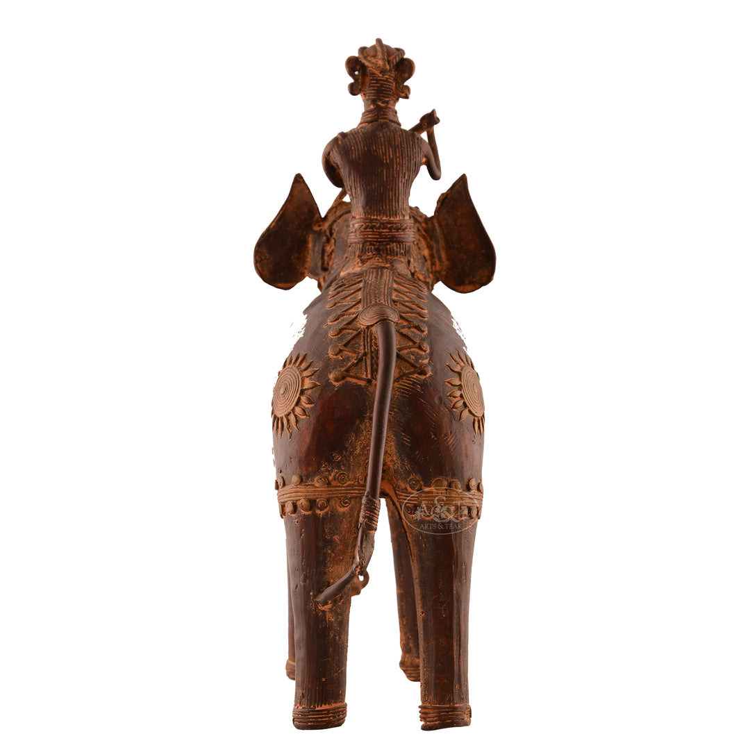 Bronze Tribal Elephant Rider (Dokra)