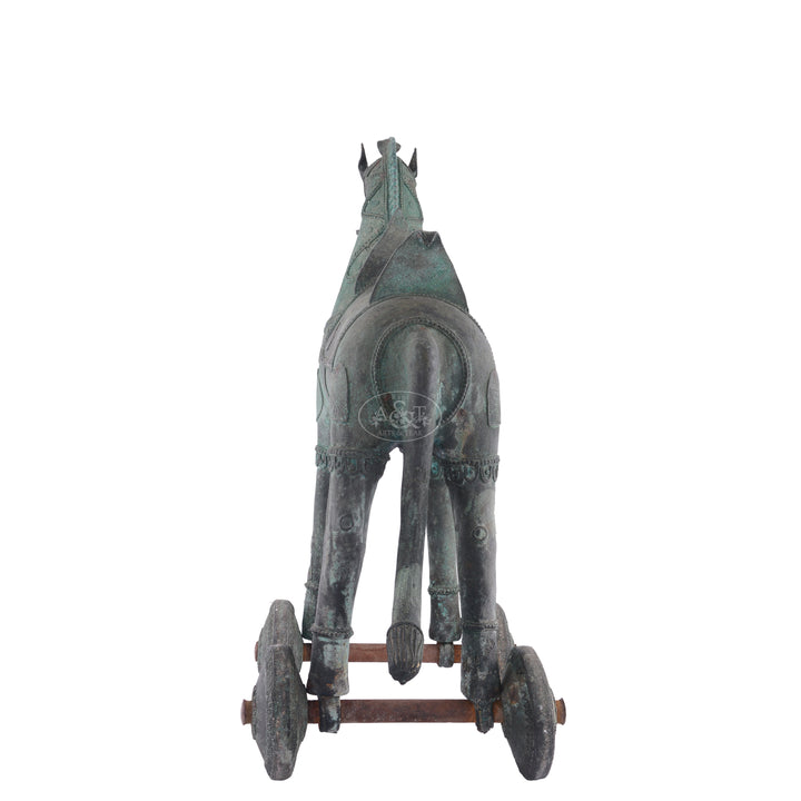 Bronze Horse on Wheels (Dokra)