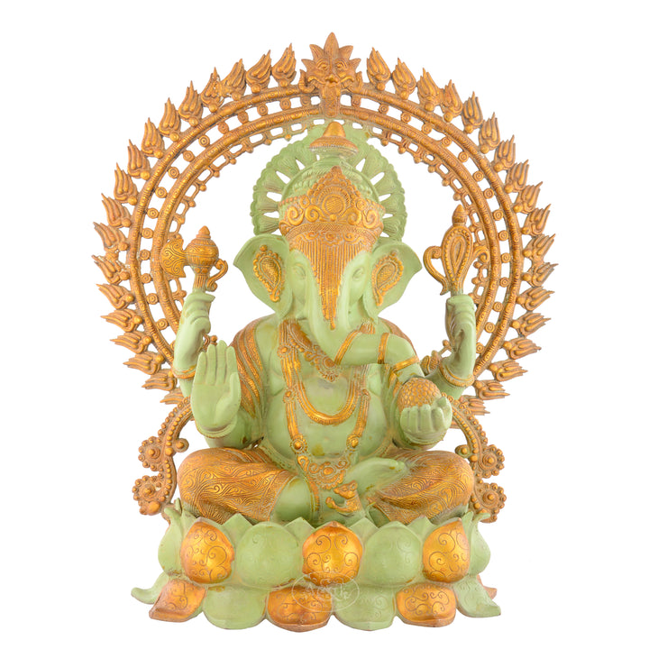 Brass Ganesh Seated on Lotus