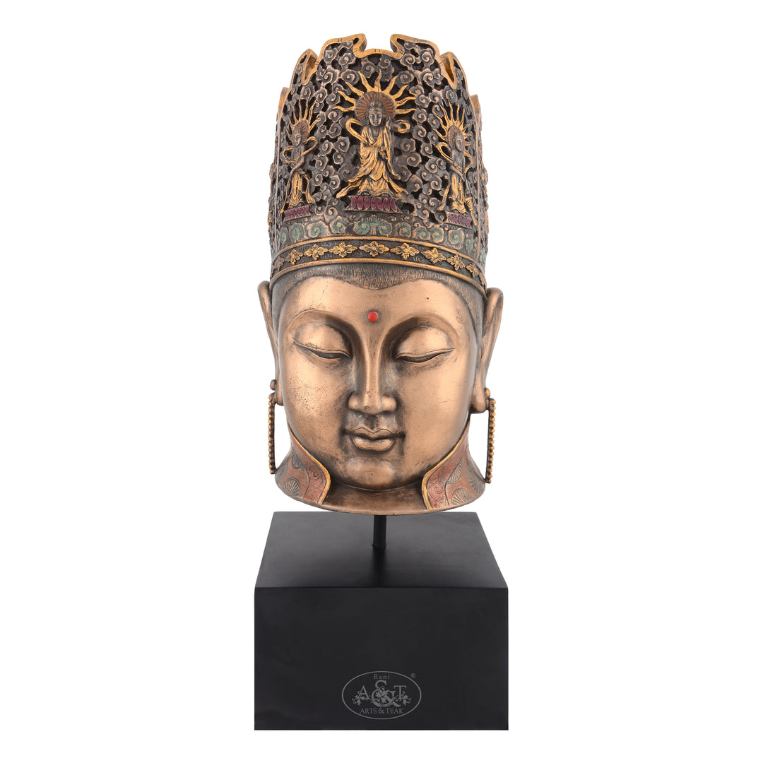 Polyresin Buddha Head on Base