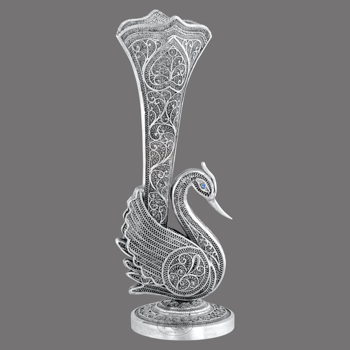 Silver Filigree Flower Vase Stand