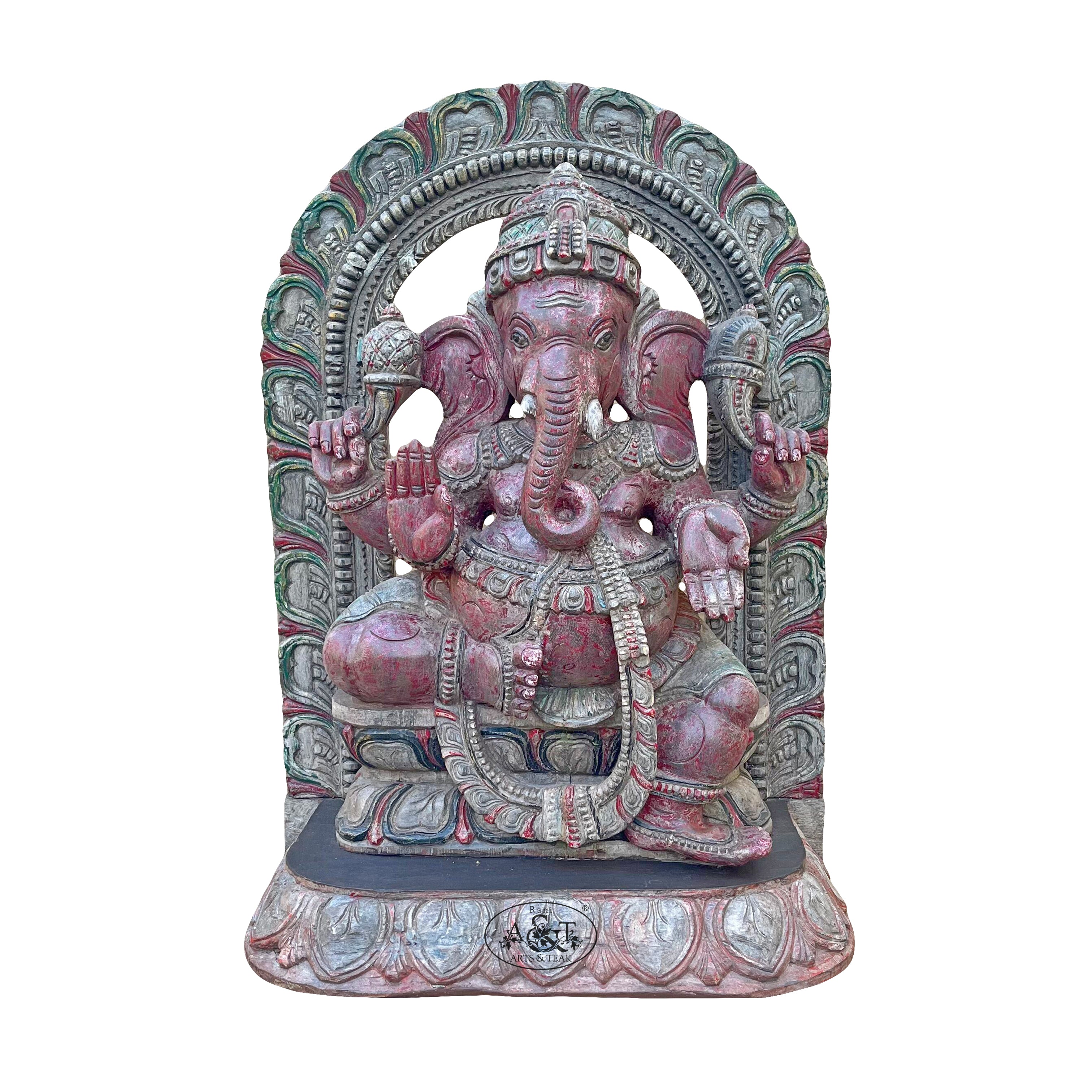 Wooden seated Ganesha - Rani Arts & Teak – RANI ARTS & TEAK