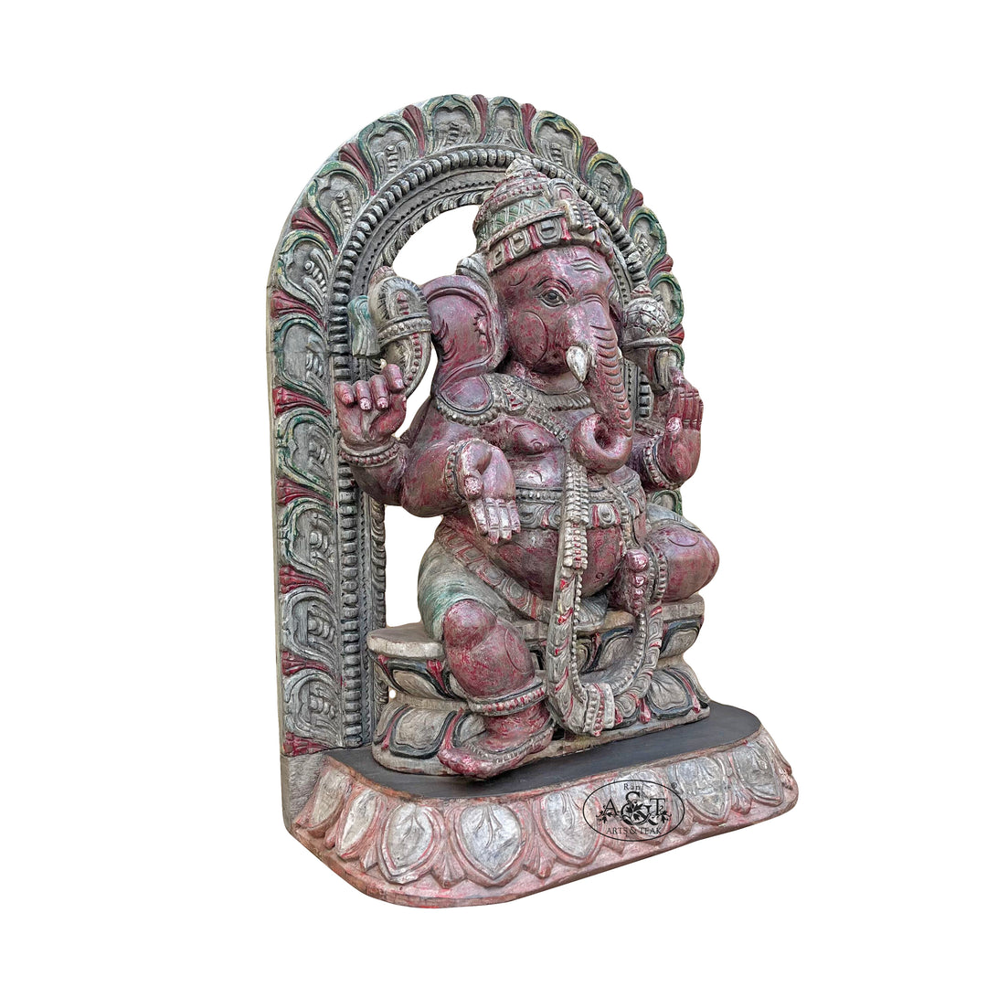Wooden Seated Ganesh