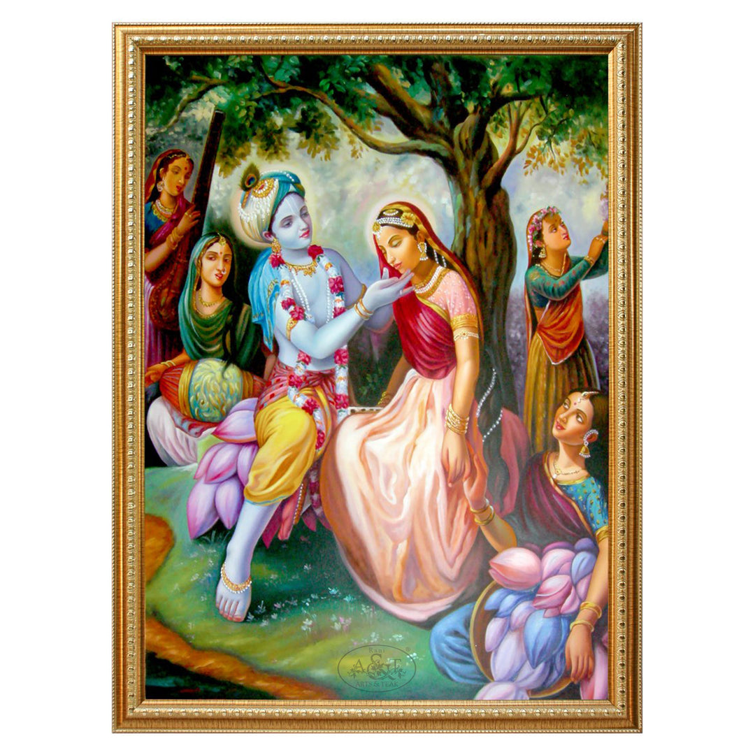 Radha Krishna Oil Painting on Canvas