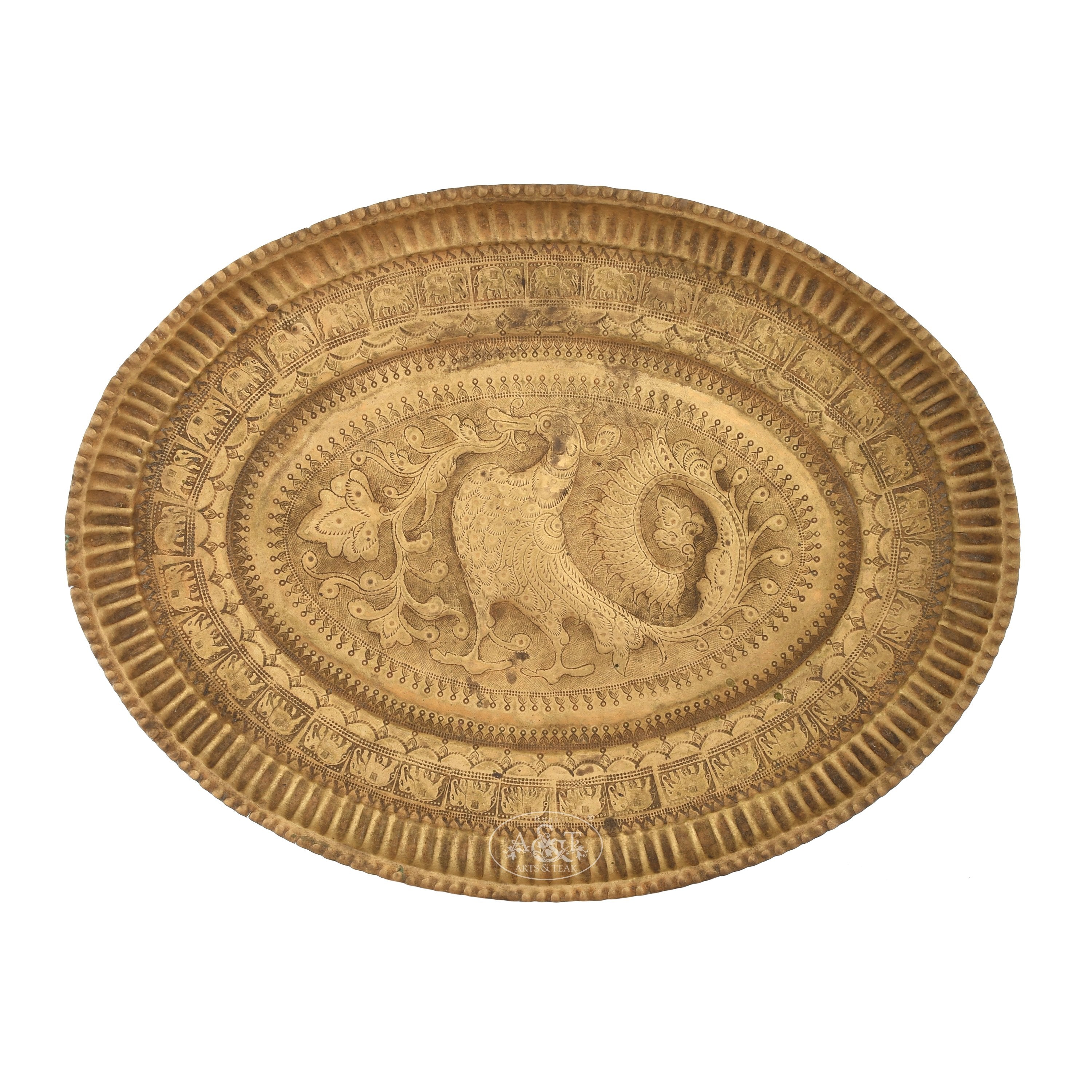 Brass Hamsa Oval Tray – RANI ARTS & TEAK
